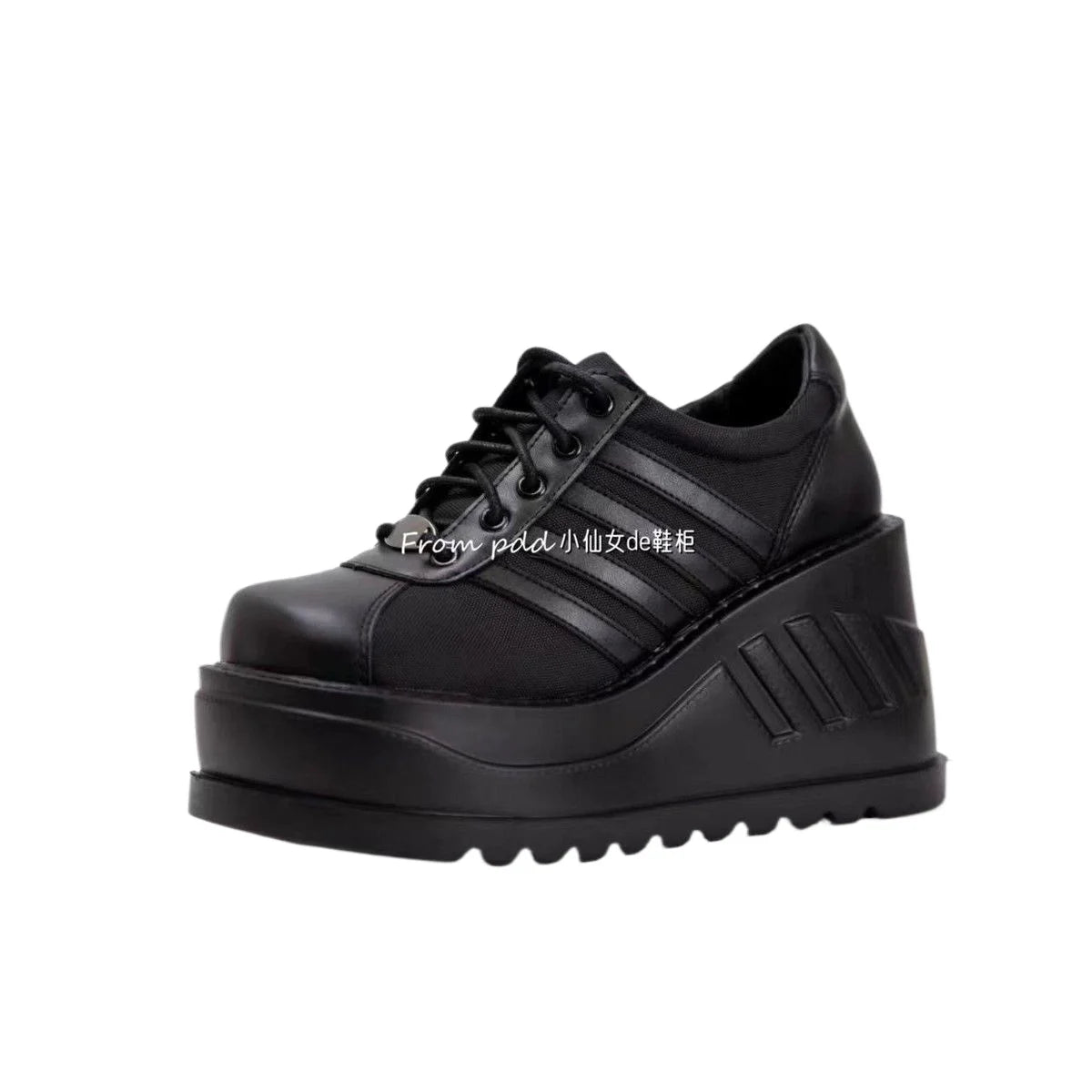 2025 Demonia Women Same Platform Goth Punk Style Lace-up Big Head Muffin Bottom Subcultural Small Leather Shoes