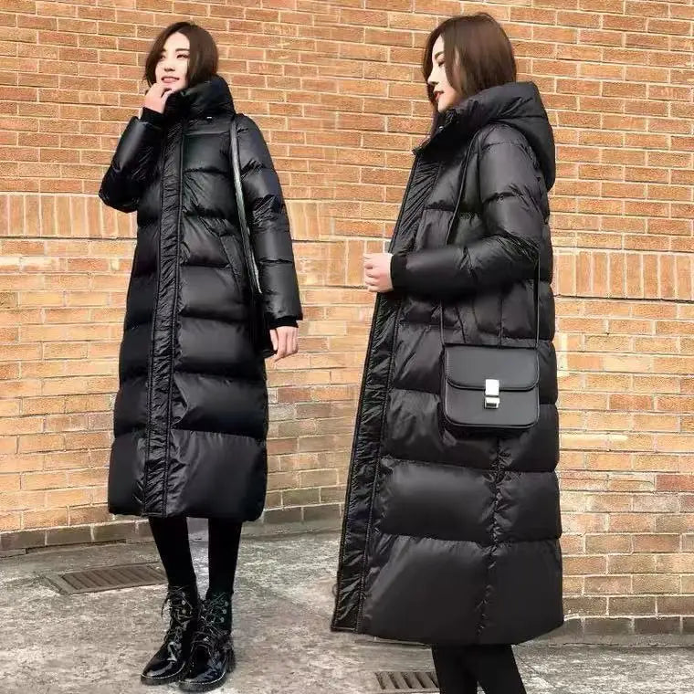 Winter Long Coat Women's 2025 Fashion New Thicken Cotton padded Warm Snow Outerwear Loose Female Windproof Hooded Jacket Parkas