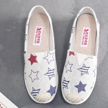 Breathable Mesh Lightweight Casual Shoes Women Fashion Women Slip on Flats Print Fisherman Shoes on Flats Shoes Zapatos De Mujer