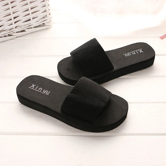 Summer Women Solid Slippers Flat Sandals Outdoor Leisure Flip Flops Travel Beach Slippers Ladies Slides Chaussure Femme