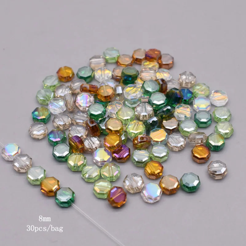 Multiple Styles Shapes Heterogeneous Multi-color Faceted Crystal Glass Beads for Jewelry Making DIY Necklace