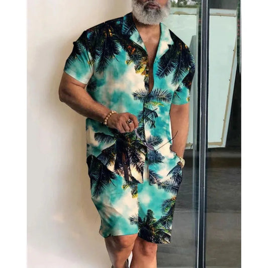 Summer Mushroom 3D Print Men Shirt Sets Short Sleeve Shirt Oversized Casual Beach Shorts Streetwear Hawaiian Suits Clothes