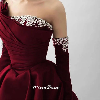 Mina Customized Elegant Satin Women's Evening Gown Elegant Dresses for Women Gala Party Dress Luxurious Simple Evening Wear Prom