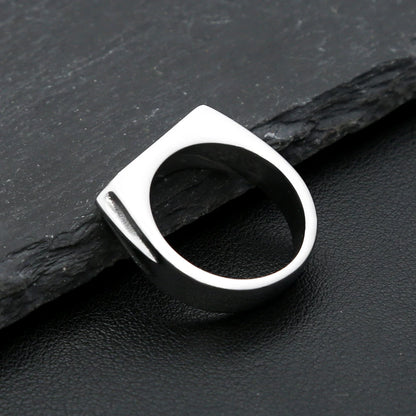 Fashion 316L Stainless Steel Simple Rings For Men Women Punk Hip Hop Square Band Flat Top Signet Ring Charm Party Jewelry Gifts