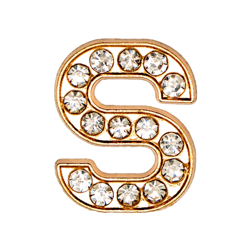 1pcs Metal Gold Luxury Letters Shoe Charms for Clog Alphabet Shoes Decorations Pins for Women Girl Sandal DIY Party Favor Gifts