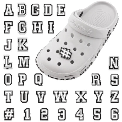 1 PCS Letter Charms for Clog Sandals Shoe Decoration 0-9# Number Alphabet ABC-Z Characters DIY Shoes Pins for Boy Girl Men Women