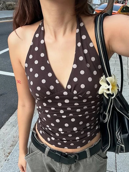 Women's Polka-Dot Halter Top