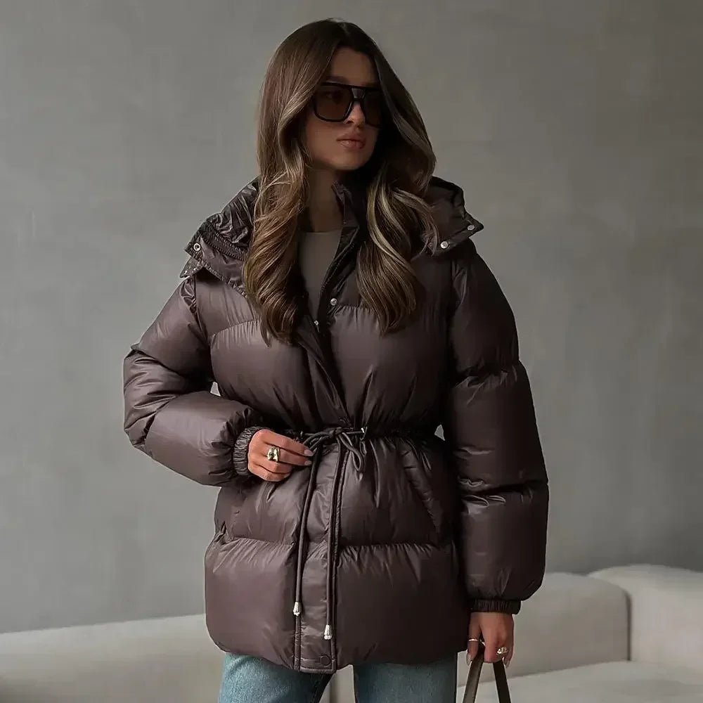 Women's Hooded Drawstring-Waist Jacket