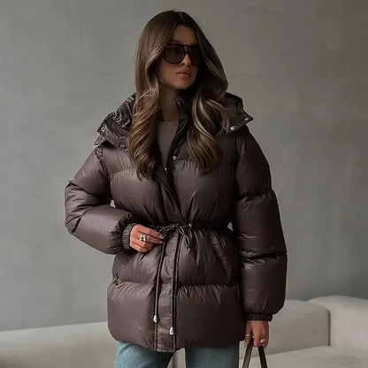 Women's Hooded Drawstring-Waist Jacket