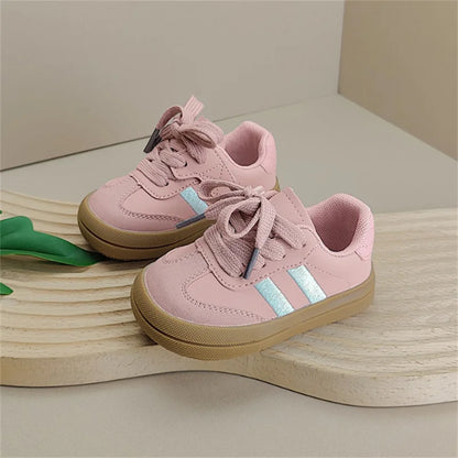 2025 New Spring Baby Shoes Leather Toddler Kids Sneakers Outdoor Boys Tennis Soft Sole Fashion Little Girls Sneakers EU 16-25