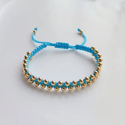 KKBEAD Handmade Braided Bracelet Jewelry for Women 4mm High Quality Gold Plated Beads Bracelets Bijoux Fashion Pulseras Femme