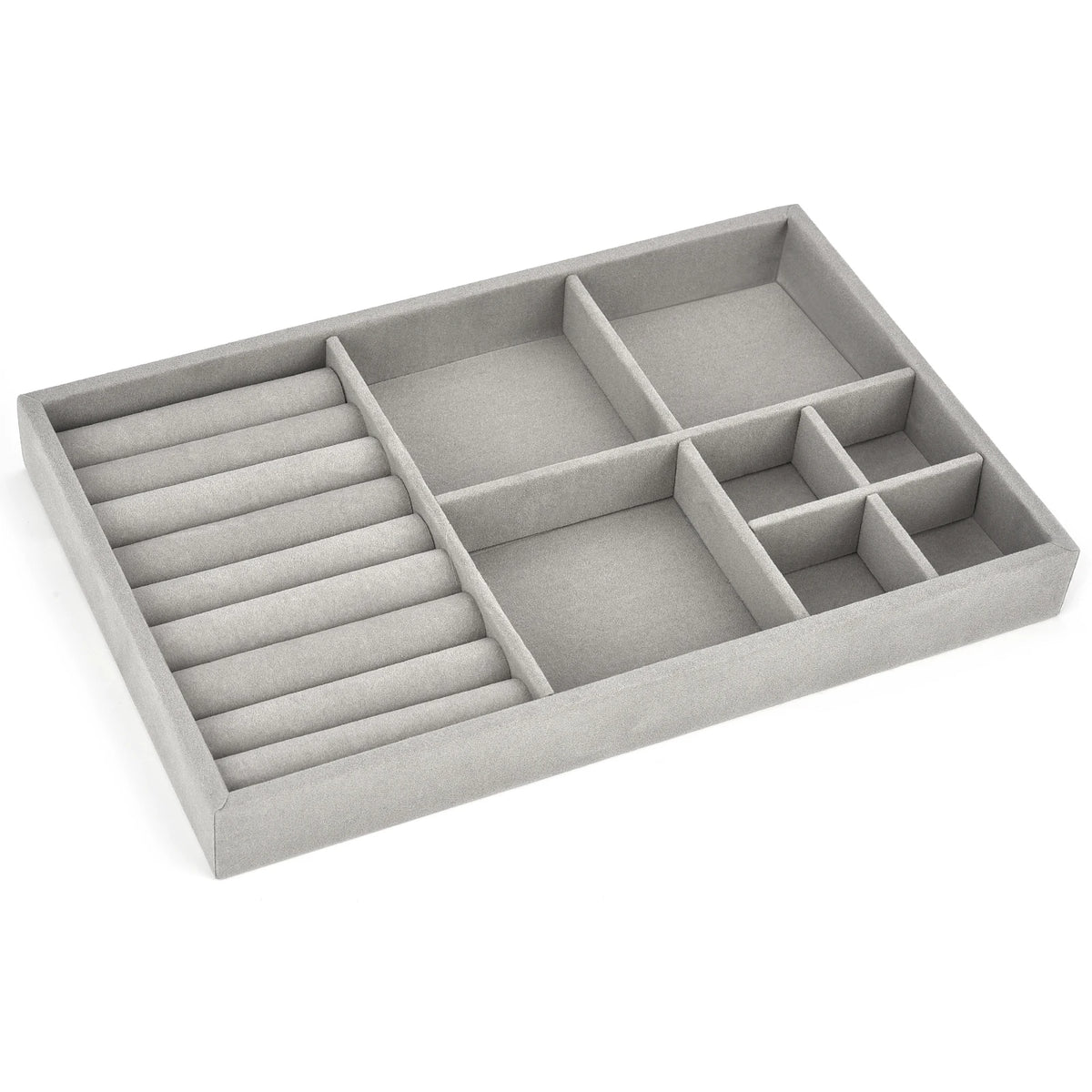 Soft Velvet Stackable Jewelry Tray Case Jewelry Display Storage Showcase Portable Ring Earring Necklace Organizer Jewelry Holder