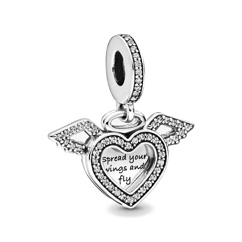 New Heart-Shaped, Charm Bead, Pig, Headphone ,Pendant Suitable For Bracelet Original DIY Exquisite jewelryaccessories 925 silver