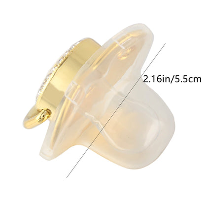 Transparent 26 Initial Letter Luxury Baby Pacifier with Chain Clip Newborn Bling Dummy Soother Chupeta