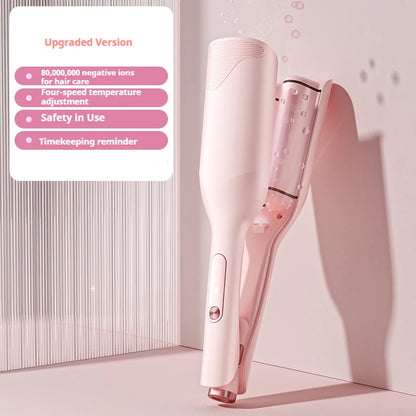 Deep Waver for Short Hair Lightweight, Dual Voltage, Smart Timer Hair Tool Crimper Double Barrel & Adjustable Temps Anti-Scald