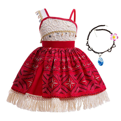 New Movie Girl Dress 2026 Halloween Party Ocean Adventure Costume Princess Clothes Children Vaiana Outfit Dress