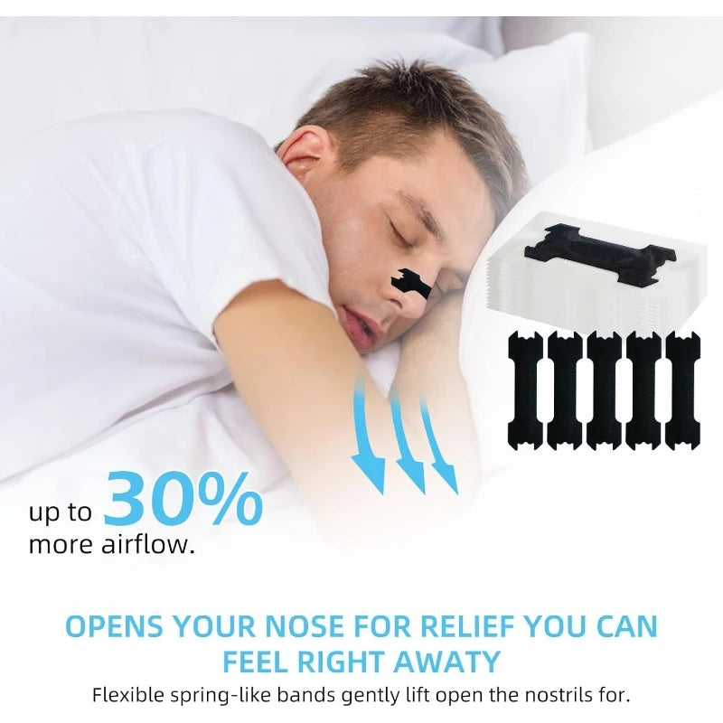 10/30/50/80/100 Pcs Breath Nasal Strips Anti-Snoring For Sleeping Nasal Strips Enhanced Breathing Anti Snoring Sleep Nasal Strip