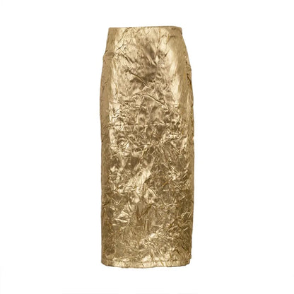 Women's Clothing 2026 Spring New Skirt Pleated High Waist Rear Split Fork Fashion Trend Versatile Hip Skirt