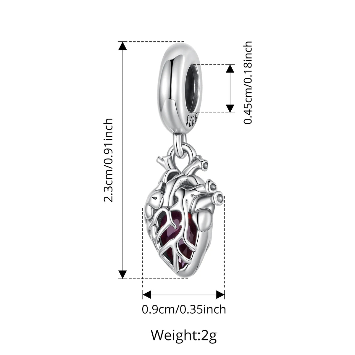 Bamoer 925 Sterling Silver Red Heart Skull Pendant Jesus Cross Beads for Women Bracelet Accessories DIY Religious Beliefs Gift