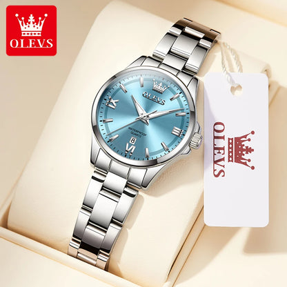 OLEVS 3668 Women Watches Elegant Stainless Steel Watch Luminous Waterproof Date Wristwatch Ladies Luxury Watch