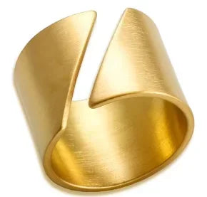 Crystal High End Non Tarnish Fashion Geometric Open Gold Plated Stainless Steel Rings for Women Wedding Ring Jewelry