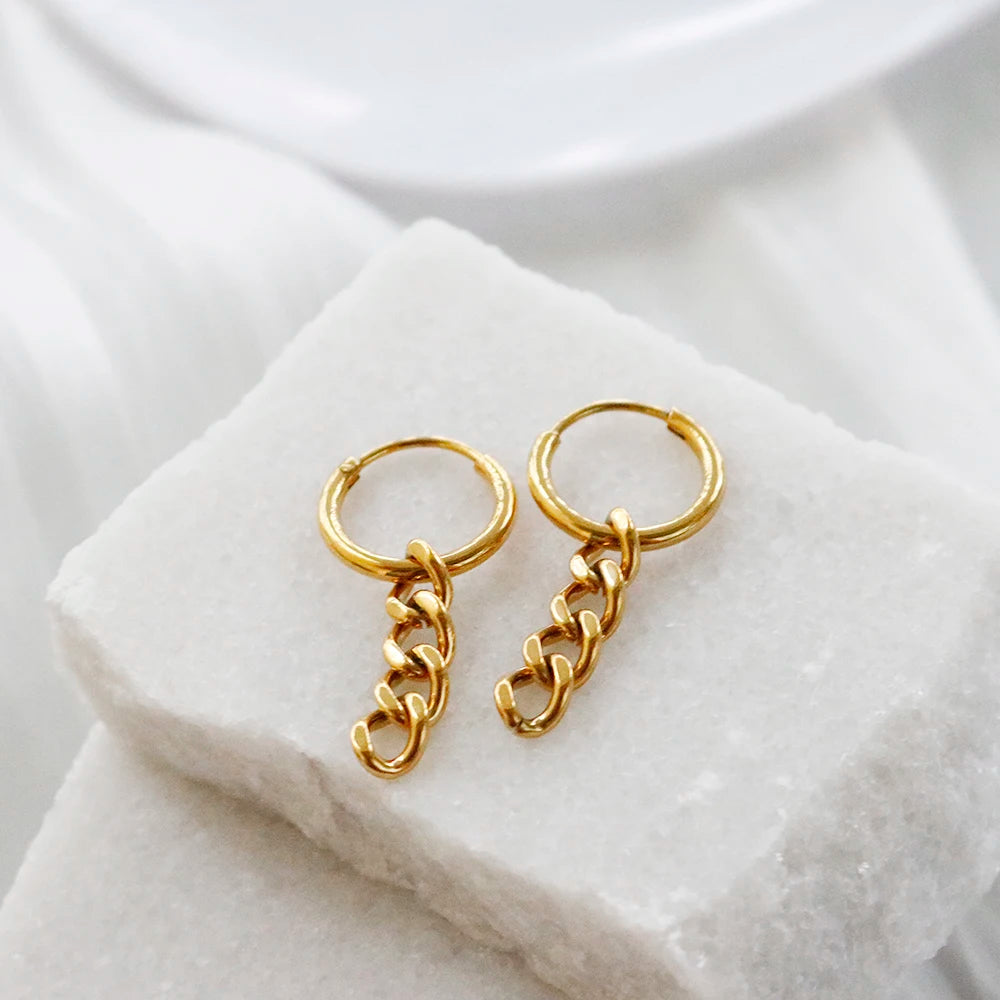 Stainless Steel Exaggerated Large Waterproof Hoop Earrings