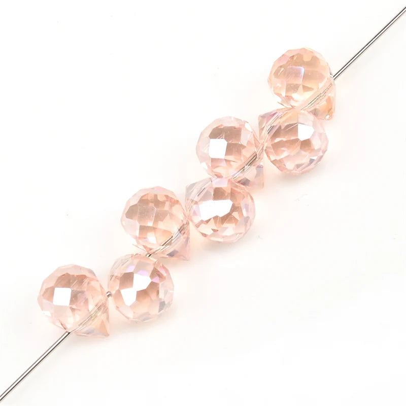 10*8mm Czech Crystal Waterdrop Beads Shiny Faceted Glass Strawberry Beads for Jewelry Making Needlework DIY Handmade Accessories