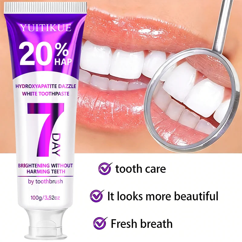 YUITIKUE 20% HAP Hydroxyapatite Toothpaste | 7-Day Teeth Brightening | Gentle Teeth Care 100g