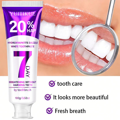 YUITIKUE 20% HAP Hydroxyapatite Toothpaste | 7-Day Teeth Brightening | Gentle Teeth Care 100g