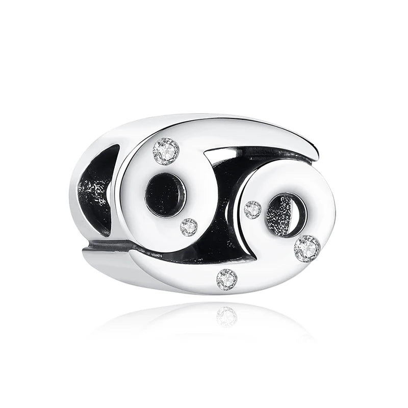 Original 925 Sterling Silver Charms Beads 12 Zodiac A-Z Letters Virgo Aries Fit Brand Bracelets Necklaces Jewelry For Women