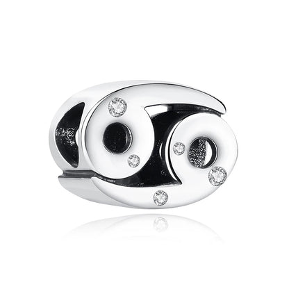 Original 925 Sterling Silver Charms Beads 12 Zodiac A-Z Letters Virgo Aries Fit Brand Bracelets Necklaces Jewelry For Women