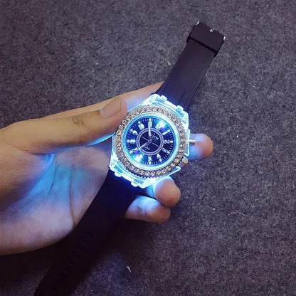2026 Luminous Colorful LED Luminous Watch for Male and Female Students, Fluorescent Quartz Hand for Male and Female Students