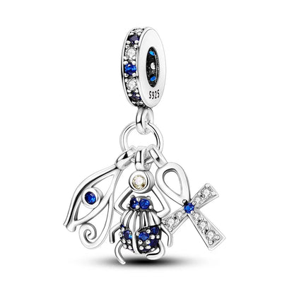 100% Real 925 Silver Classic Devil's Eye Charms Beads For Women Fit Original Qikaola Bracelets Fine DIY Jewelry Making