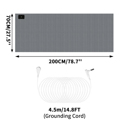 Grounding Sheet with Grounding Cord Organic Cotton and 10% Silver Fiber Materials Natural Wellness Antistatic Release Stress