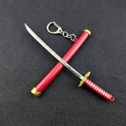 Mini Samurai Sword Keychain Anime Scabbard Key Ring Katana Buckle Key Chain for Men Women Cosplay Toy Jewelry Gift