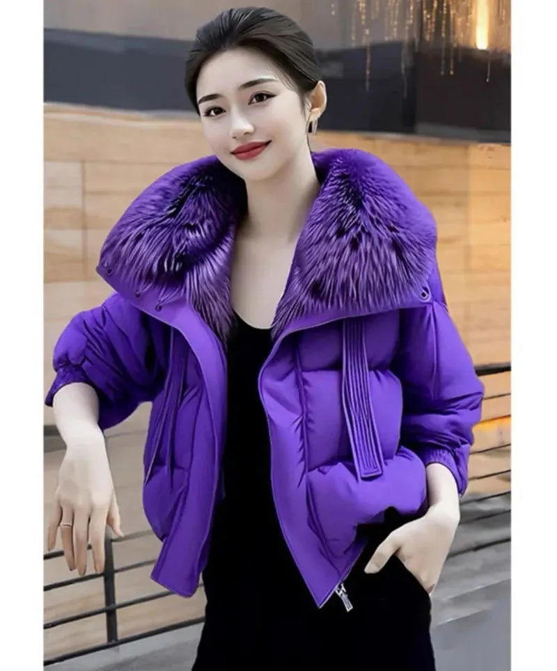 Women's Textured-Collar Padded Jacket