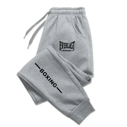 2025 Autumn Winter EVERLAST Printed Running Pants Men Women Outdoor Sports Fitness Pants Jogging Fleece Casual Sports Pants