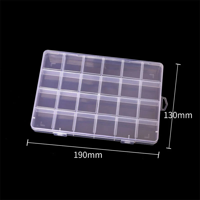 24 Grid With Slot Beaded Anti-string Grid Plastic Storage Box Jewelry Classification Parts Division Box Jewelry Box Organizer