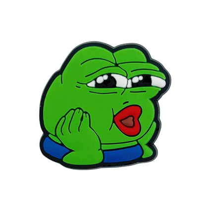 New Arrivals 1Pcs Sad Frog Shoe Charms for Crocs Accessories Decoration Shoe Pin Bracelet Wristband Adult Party Gifts