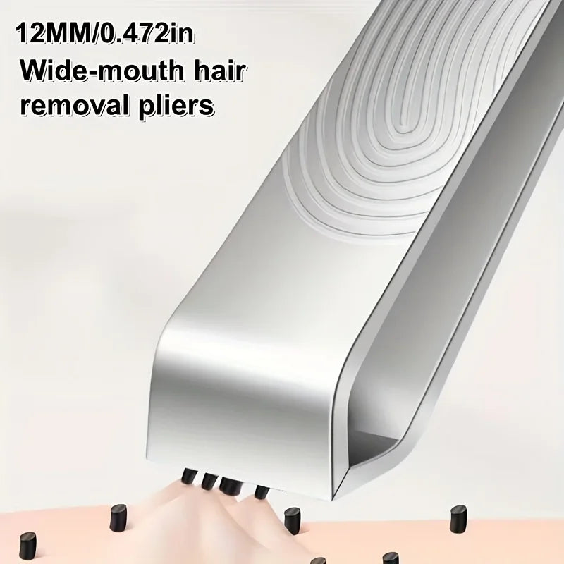 Stainless Steel Thickened & Widened Precision Eyebrow Tweezers, High-Precision Hair Removal Tweezers for Men’s Beard
