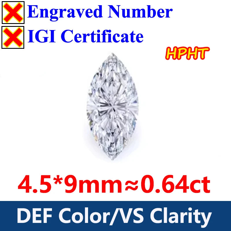 GH Color Oval HPHT Lab Grown Diamond No IGI Certificate 3EX DEF Color VS Clarity Pear CVD Lab Grown Diamond Gems