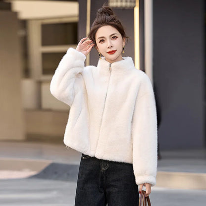 Women's Plush Zip-Front Jacket