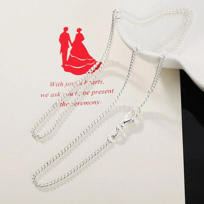 Hot nice 925 Sterling Silver Necklace 16-30 Inches 2MM String Chain For Women Men High Quality Jewelrys Gifts 40-70cm