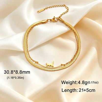 Cute Dachshund Dog Stainless Steel Bracelet for Women's Valentine's Day Commemorative Day Jewelry and Gift Wholesale