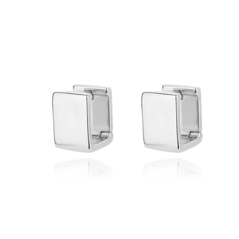 Geometric Square Hoop Earrings for Women Stainless Steel Gold Color Earrings 2024 Trend New In Piercing Jewelry Wedding Gift