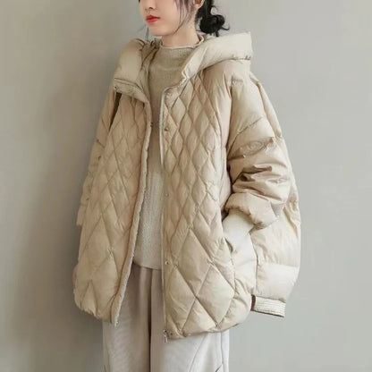 Women's Hooded Diamond-Quilted Jacket