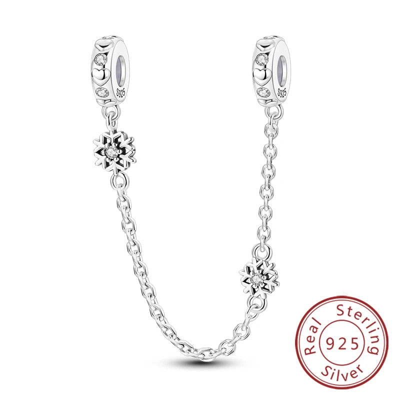Original 925 Sterling Silver Charms Beads Winter Snowflake Snowman Igloo Penguin Pendant Fit Bracelet Charms Women Jewelry Gift