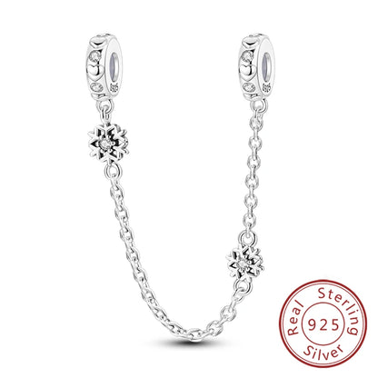 Original 925 Sterling Silver Charms Beads Winter Snowflake Snowman Igloo Penguin Pendant Fit Bracelet Charms Women Jewelry Gift