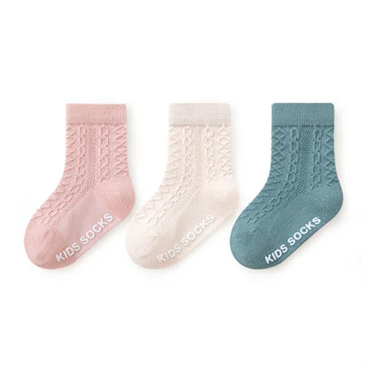 3Pairs/lot Children's Socks For Girls Boys Cotton Casual Kids Sock Spring Summer Baby Toddler Floor Home Sock Non-slip 1-5Years