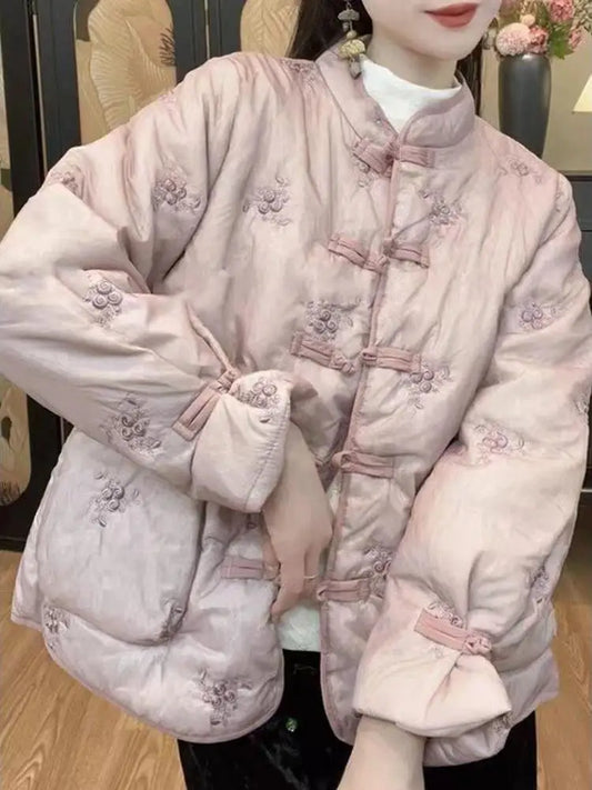 Women's Embroidered Button-Front Jacket